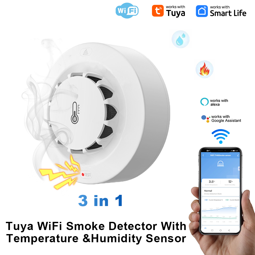 Tuya Wifi BT Two Connection Sm - Smoke Detector Interconnected recension och pris