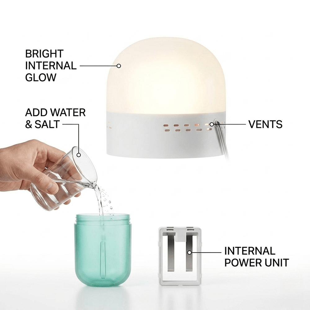 Portable Saline Lamp Compact 6 - Power Outage Light recension och pris