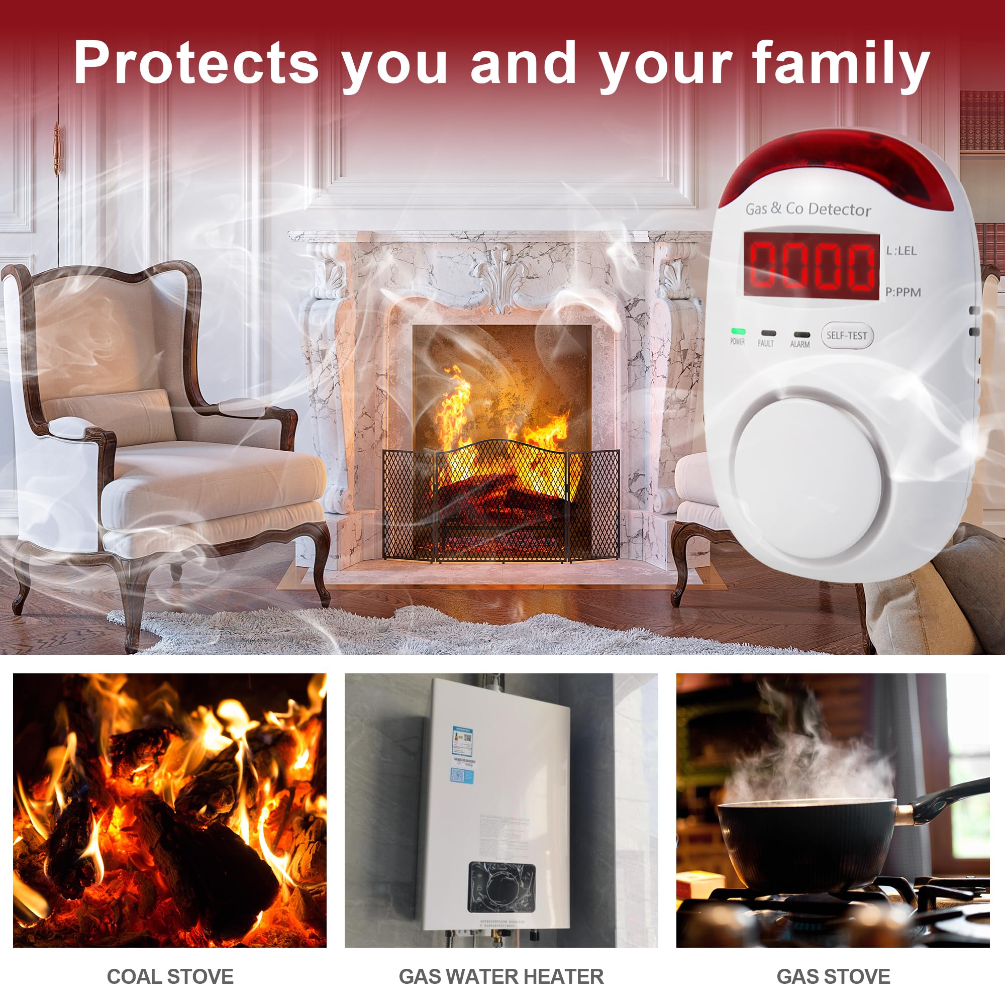 Combination Gas & Carbon Monox - Co Detector Plug recension och pris