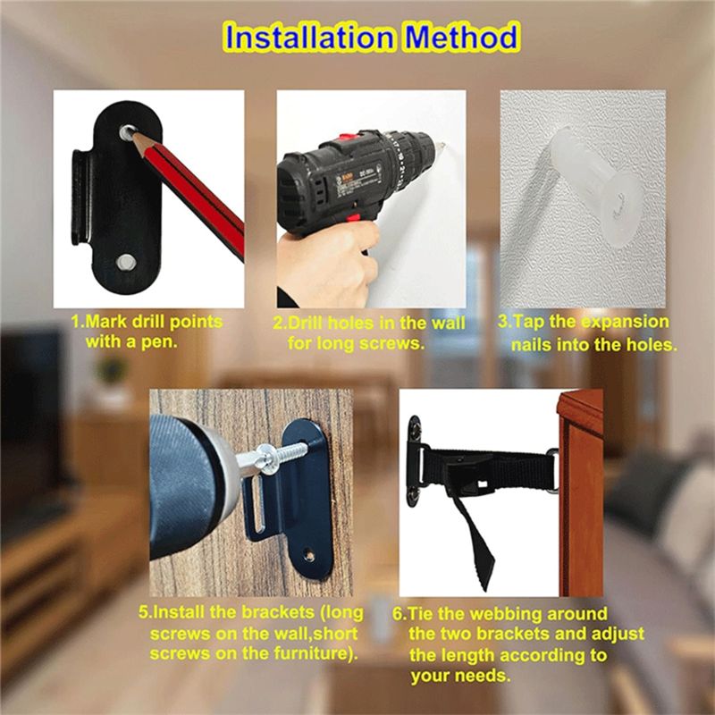 TFTP-Anti Tip Furniture Anchor - Earthquake Anchor Strap recension och pris