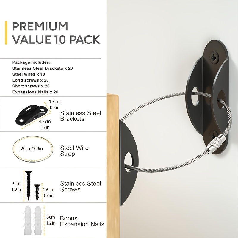 Furniture Wall Anchors with An - Earthquake Anchor Strap recension och pris
